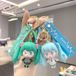 พวงกุญแจซิลิโคน จี้ตุ๊กตาการ์ตูน Hatsune Miku น่ารัก สําหรับห้อยกระเป๋านักเรียน