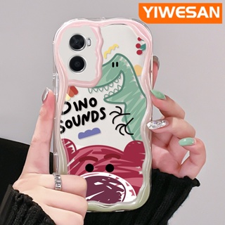 เคสโทรศัพท์มือถือแบบนิ่ม ใส กันกระแทก ลายการ์ตูนไดโนเสาร์ และหมี สีมาการอง สําหรับ OPPO A76 A96 A36