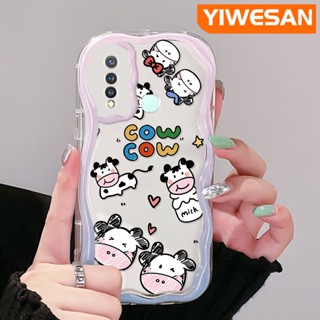 เคสโทรศัพท์มือถือ ซิลิกาเจล ใส กันกระแทก ลายการ์ตูนวัว สําหรับ VIVO Y19 Y5s