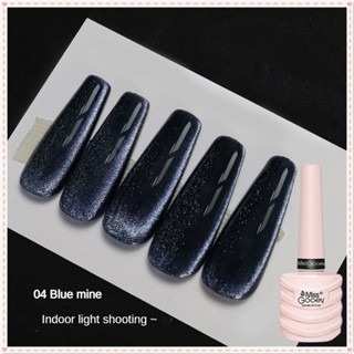 Miss Gooey Jade Ice Transparent Wide Cat&amp;#39;s Eye Nail Polish Gel Explosive Flash Drill กาวส่องไฟเล็บสำหรับร้านเล็บ 10ml JOYFEEL