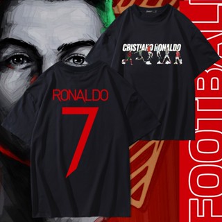 Cristiano Ronaldo พิมพ์เสื้อยืด Unisex ผ้าฝ้าย 100% แขนสั้น