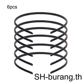 1/2/3 6x ที่คาดผมสีดํา แฟชั่นทันสมัย สําหรับทุกโอกาส - ที่คาดผมธรรมดา และไม่เลื่อนหลุด