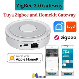 Tuya Zigbee Homekit Wired Hub ทำงานร่วมกับ Home App Intelligent Linkage Tuya Zigbee Gateway Alexa Google Home Siri Voice MOLISA MOLISA