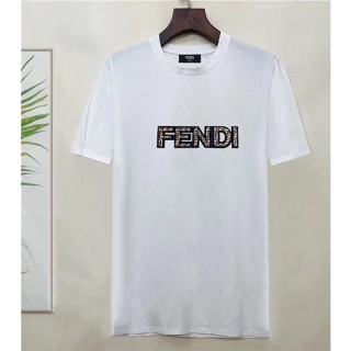 Fend1 ใหม่ เสื้อยืดคอกลม แขนสั้น ผ้าฝ้าย ปักลายโมโนแกรม สําหรับผู้ชาย S-4XL