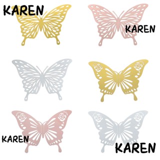 Karen สติกเกอร์ติดผนัง ลายผีเสื้อ กลวง อุปกรณ์งานเลี้ยง ตกแต่งผนัง