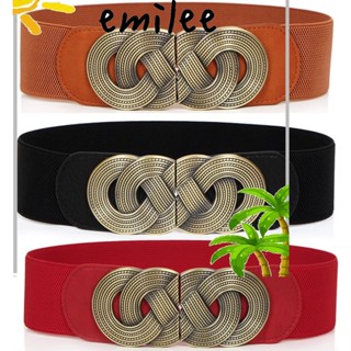 EMILEE Fashion Wide Belt Waist sealing Elastic Stretch Waist Buckle Belt Women Cummerbunds Buckle Band Ladies Cinch Waistband/Multicolor