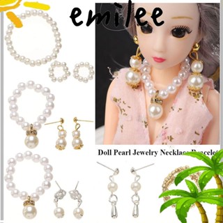 Emilee ใหม่ เครื่องประดับ ต่างหูแฟชั่น สีขาว สําหรับตุ๊กตา 1/6