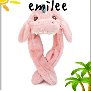 Emilee หมวกตุ๊กตาไดโนเสาร์น่ารัก ผ้ากํามะหยี่ขนนิ่ม หูกระโดด