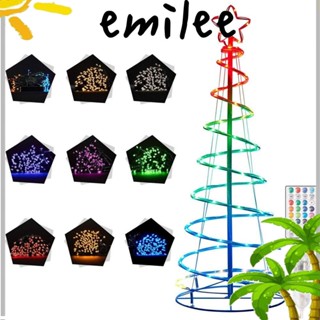 Emilee โคมไฟเกลียว LED 8 โหมด สีดรีม พร้อมรีโมตคอนโทรล สําหรับตกแต่งต้นคริสต์มาส