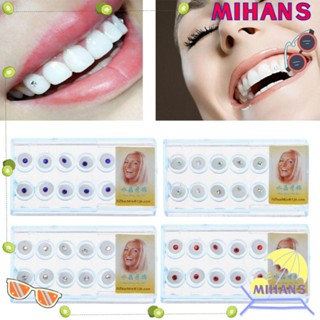 Mih 10 ชิ้น / กล่อง ตกแต่งฟัน ที่มีสีสัน พร้อมกล่องเครื่องประดับ คริสตัลฟัน