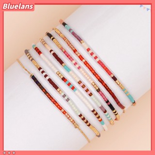 【 Bluelans 】สร้อยข้อมือ ประดับลูกปัดคริสตัลเทียม สไตล์โบฮีเมียน แฮนด์เมด ปรับได้ ของขวัญ สําหรับผู้หญิง