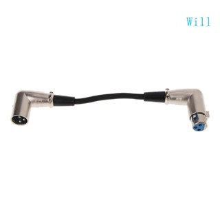 Will สายเคเบิล 90 องศา 3-Pin XLR Male To Female 0 2 เมตร สําหรับไมโครโฟนมิกเซอร์