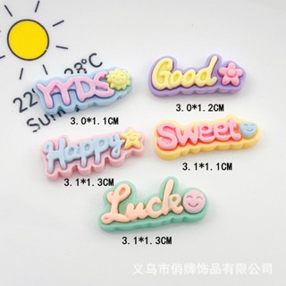 [2 #] Jibbitz Crocs กิ๊บติดผมเรซิ่น รูปตัวอักษรภาษาอังกฤษ LUCK YYDS SWEET น่ารัก อุปกรณ์เสริม สําหรับเด็ก QP