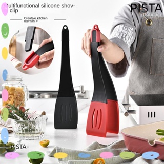 Pista 3 in1 คลิปทําอาหาร สีแดง / สีเทา เครื่องมือทําอาหารอเนกประสงค์ เครื่องมือครัวใหม่ ซิลิโคน อุปกรณ์ครัว ไม่ติดตะหลิว ครัว