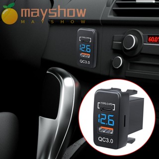 Mayshow ซ็อกเก็ตชาร์จในรถยนต์ QC3.0 พอร์ตชาร์จ USB แบบชาร์จเร็ว