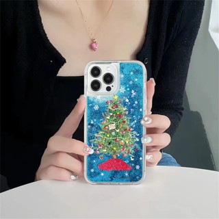 เคสป้องกันโทรศัพท์มือถือ มีทรายไหล ลายต้นคริสต์มาส สําหรับ Realme 9i 9 7 6 6s 5 Pro Plus 7i Narzo 50A Prime 30A C35 GT Neo 3T 2 C25 C25s C17 C12 C15 C11 Narzo 20 10