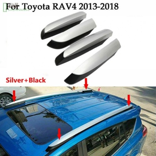 ฝาครอบรางหลังคารถยนต์ สีเงิน สําหรับ Toyota RAV4 XA40 2013-2018