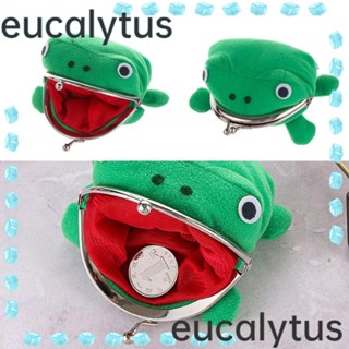 Eucalytus1 กระเป๋าใส่เหรียญ ผ้าสักหลาด ลายกบน่ารัก ขนาดเล็ก 2 ชิ้น