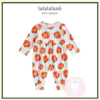 Laa6- ชุดจั๊มสูท แขนยาว ลายฟักทอง ฮาโลวีน น่ารัก สําหรับเด็ก