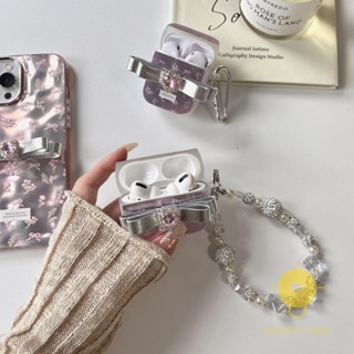 Plating Mini Flower Chain Diamond Case For AirPods Pro2 / Pro / 3 / 2 / 1 Shockproof Charging Box Silicone Soft Cover