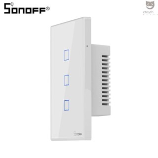 Sonoff T0US-TX รีโมตคอนโทรลโทรศัพท์มือถือ wifi 86 ประเภท US แผง T0US2C-TX สีขาว ปกปิด 3 เปิด