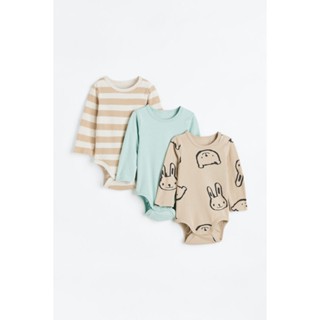 H&amp;M  Boy 3-pack long-sleeved bodysuits 1077922_1