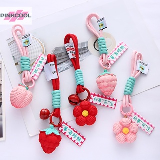 Pinkcool พวงกุญแจเรซิ่น จี้รูปสตรอเบอร์รี่น่ารัก สร้างสรรค์ เครื่องประดับ สําหรับห้อยกระเป๋า