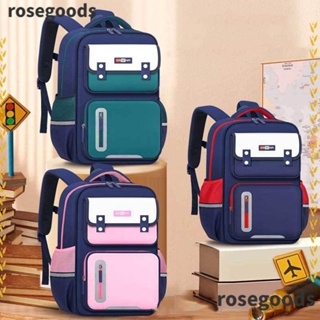 Rosegoods1 กระเป๋านักเรียน ผ้าโพลีเอสเตอร์ กันน้ํา น้ําหนักเบา จุของได้เยอะ สไตล์อังกฤษ สําหรับเด็กผู้หญิง