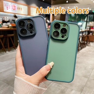 เคสโทรศัพท์มือถือแบบกระจกใส ผิวด้าน กันกระแทก หรูหรา สําหรับ iPhone 11 12 13 14 Pro MAX 14plus