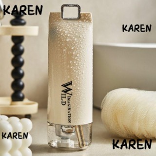 Karen กล่องแปรงสีฟัน แบบพกพา 2 in 1 ถ้วยแปรงยาสีฟันพลาสติก บ้าน