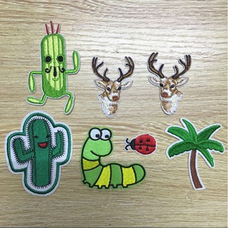 Cactus deer ladybug Embroidered Cloth Iron On Patch Sew Motif Applique badge Clearance sale