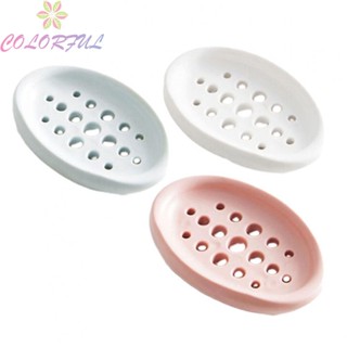 【COLORFUL】White Blue Pink Silicone Soap Holder Stylish and Practical Bathroom Soap Storage