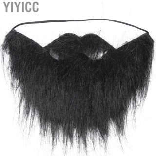 Yiyicc Halloween Beard  Fake Mustaches False Beards Flannelette Black Funny Long for Parties Cosplay Theatre