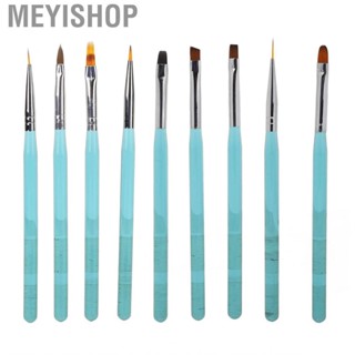 Meyishop 9Pcs Nail Art Brush Set Nylon Hair Design Brushes For Dotting