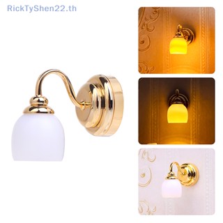 Ricktyshen โคมไฟติดผนัง LED 1:12 ครึ่งวงกลม สําหรับตกแต่งบ้านตุ๊กตา