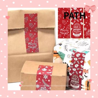 Path สติกเกอร์ฉลาก ทรงสี่เหลี่ยมผืนผ้า มีกาวในตัว สําหรับติดตกแต่งปาร์ตี้คริสต์มาส 30 ชิ้น