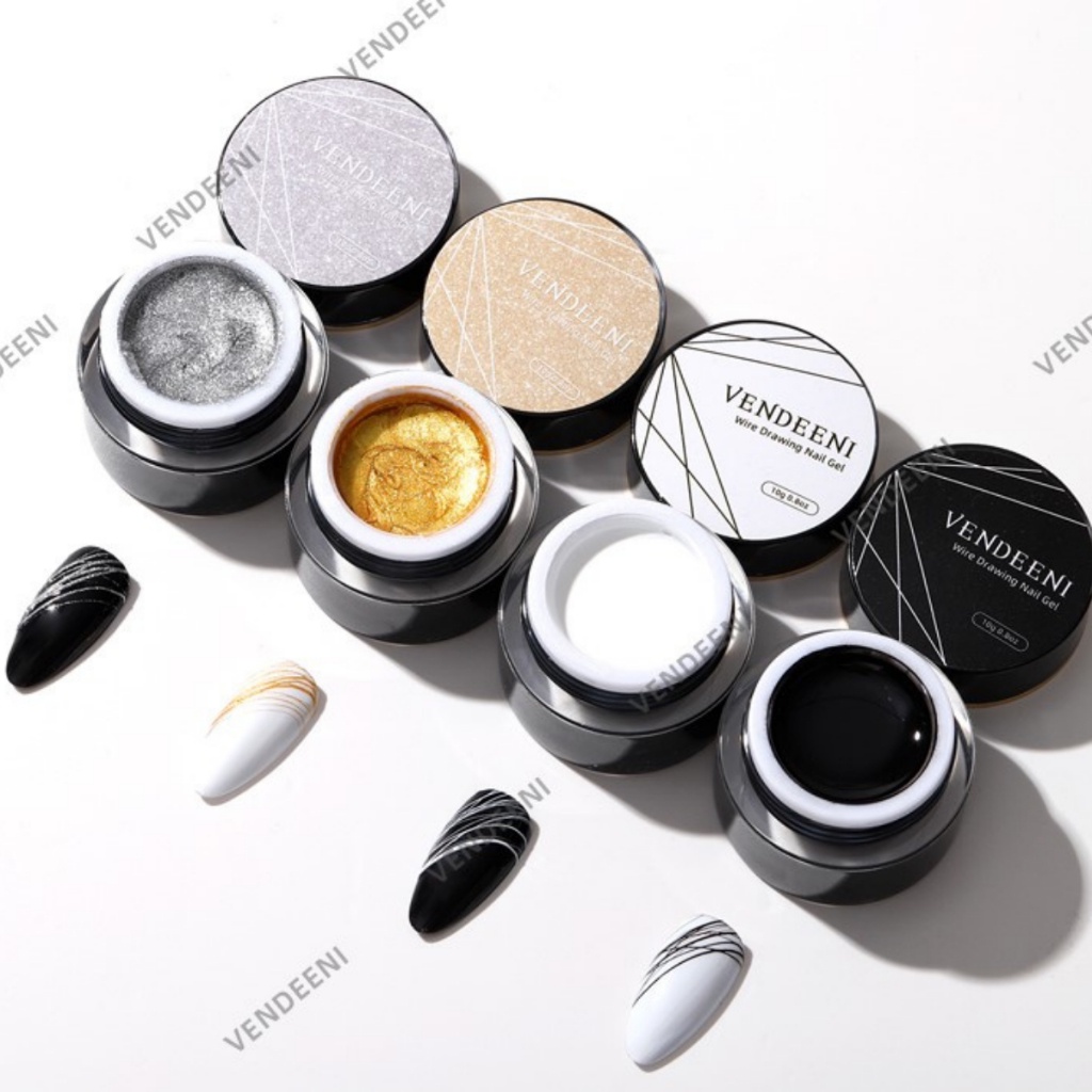 VENDEENI Wire Drawing Nail Gel ใยแมงมุม (กระปุกดำ) -wenailsth