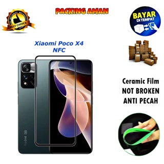 ฟิล์มกระจกนิรภัยเซรามิค ป้องกันรอยขีดข่วน แบบเต็มจอ สําหรับ Xiaomi Poco X4 NFC