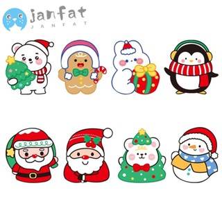 Janfat การ์ดอวยพร ลายการ์ตูน Merry Christmas น่ารัก สําหรับตกแต่งวันหยุด 5 ชิ้น