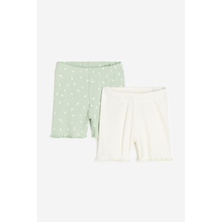 H&amp;M  Girl 2-pack ribbed cycling shorts 1162231_1