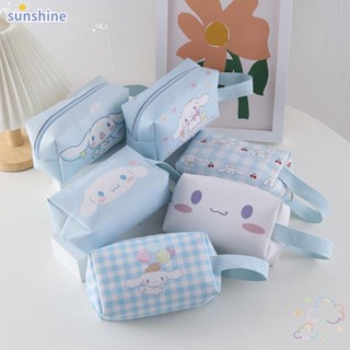 Ssunshine กระเป๋าดินสอ หนัง PU ลายการ์ตูนสุนัข Cinnamoroll น่ารัก สีฟ้า สําหรับเด็ก