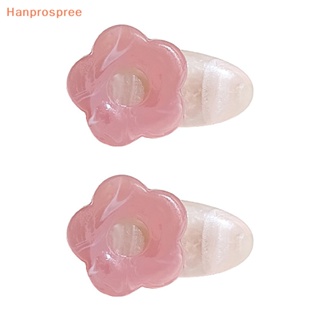 Hanprospree&gt; กิ๊บติดผมหน้าม้า รูปดอกไม้ สามสี แฟชั่นฤดูร้อน สําหรับเด็กผู้หญิง 1 คู่