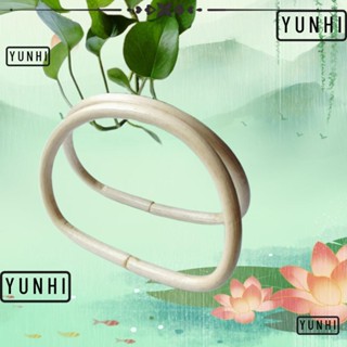 Yunhi ด้ามจับไม้ไผ่ ทรงวงรี น้ําหนักเบา DIY สําหรับกระเป๋า 2 ชิ้น