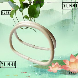 Yunhi ด้ามจับไม้ไผ่ ทรงวงรี น้ําหนักเบา DIY สําหรับกระเป๋า 2 ชิ้น