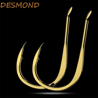 Desmond ตะขอตกปลา เหล็กคาร์บอน แบบแบน แข็งแรง สีทอง สําหรับคนรักการตกปลา 20 ชิ้น ต่อแพ็ค