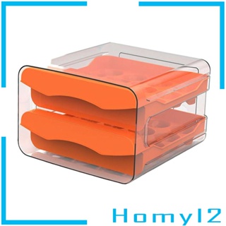 [HOMYL2] กล่องเก็บไข่ 2 ชั้น วางซ้อนกันได้ ใช้ซ้ําได้ สําหรับตู้เย็น