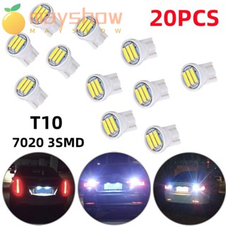 Mayshow หลอดไฟ LED COB 7020 3SMD สําหรับติดป้ายทะเบียนรถยนต์ 20 ชิ้น