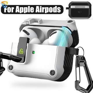 เคสแม่เหล็ก คุณภาพสูง พร้อมตะขอ สําหรับ Apple Airpods 1st 2nd 3rd Pro 2