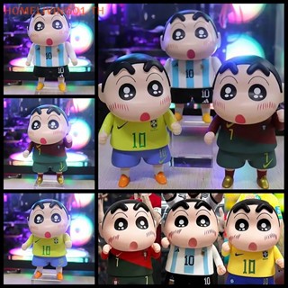 Onehome ฟิกเกอร์ PVC รูปปั้นชินจัง Lionel Messi Cristiano Ronaldo Neymar ของเล่นสําหรับเด็ก