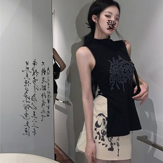 เสื้อกล้าม แขนกุด แฟชั่นฤดูร้อน สําหรับผู้หญิง Y2K